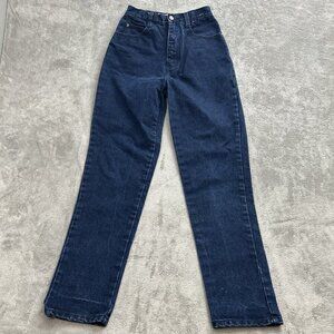 Vintage Anchor Blue Jeans Womens 9 Dark Blue Denim Retro Straight Mom Y2K 24x30”